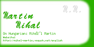 martin mihal business card